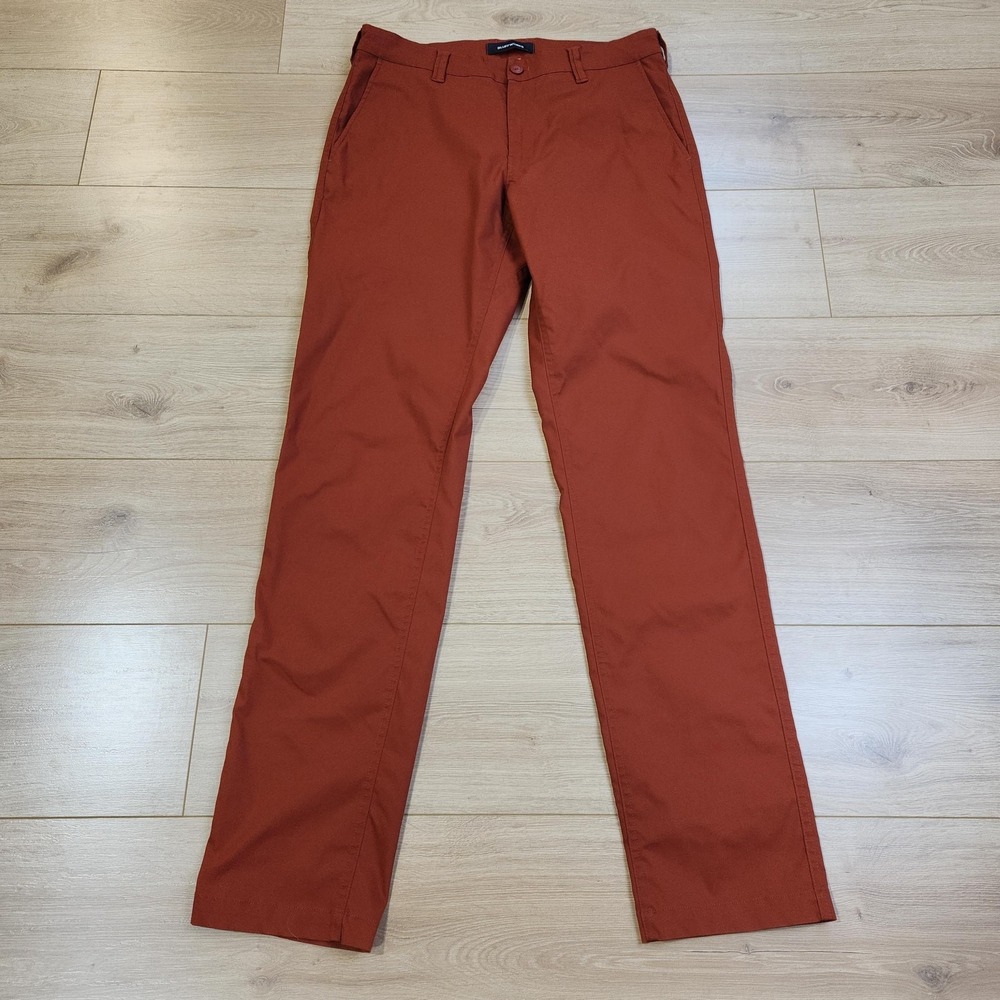 Bluffworks Ascender Pants Mens 33x36 Orange Chino Tailored Fit Stretch Travel